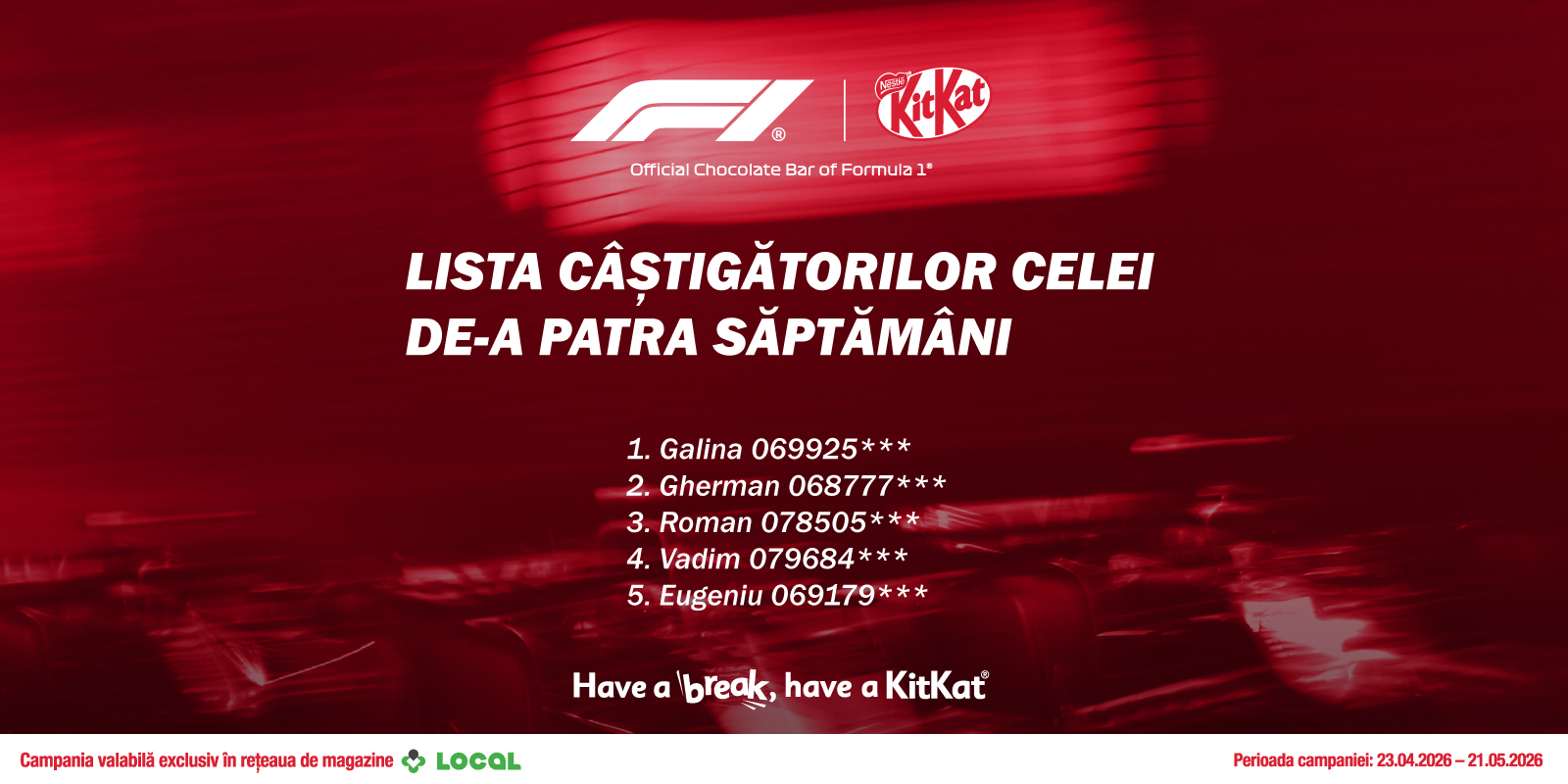 KitKat continuă să premieze: câștigătorii celei de-a patra extrageri au fost desemnați!