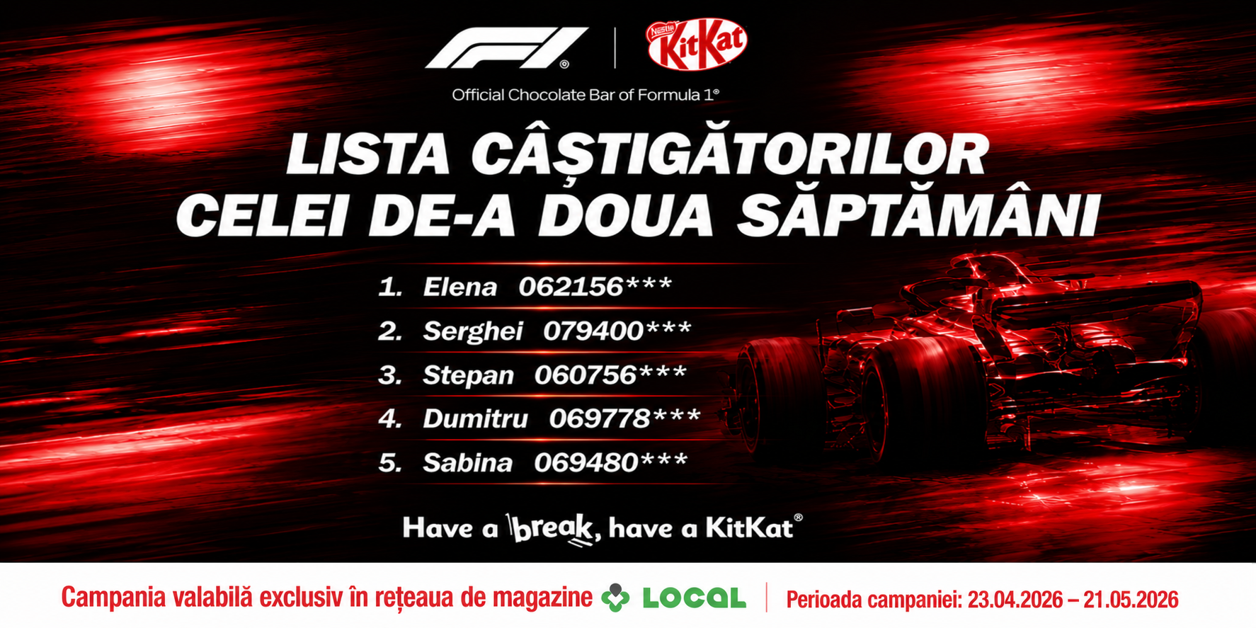 Continuă campania KitKat: au fost desemnați câștigătorii celei de-a doua extrageri!