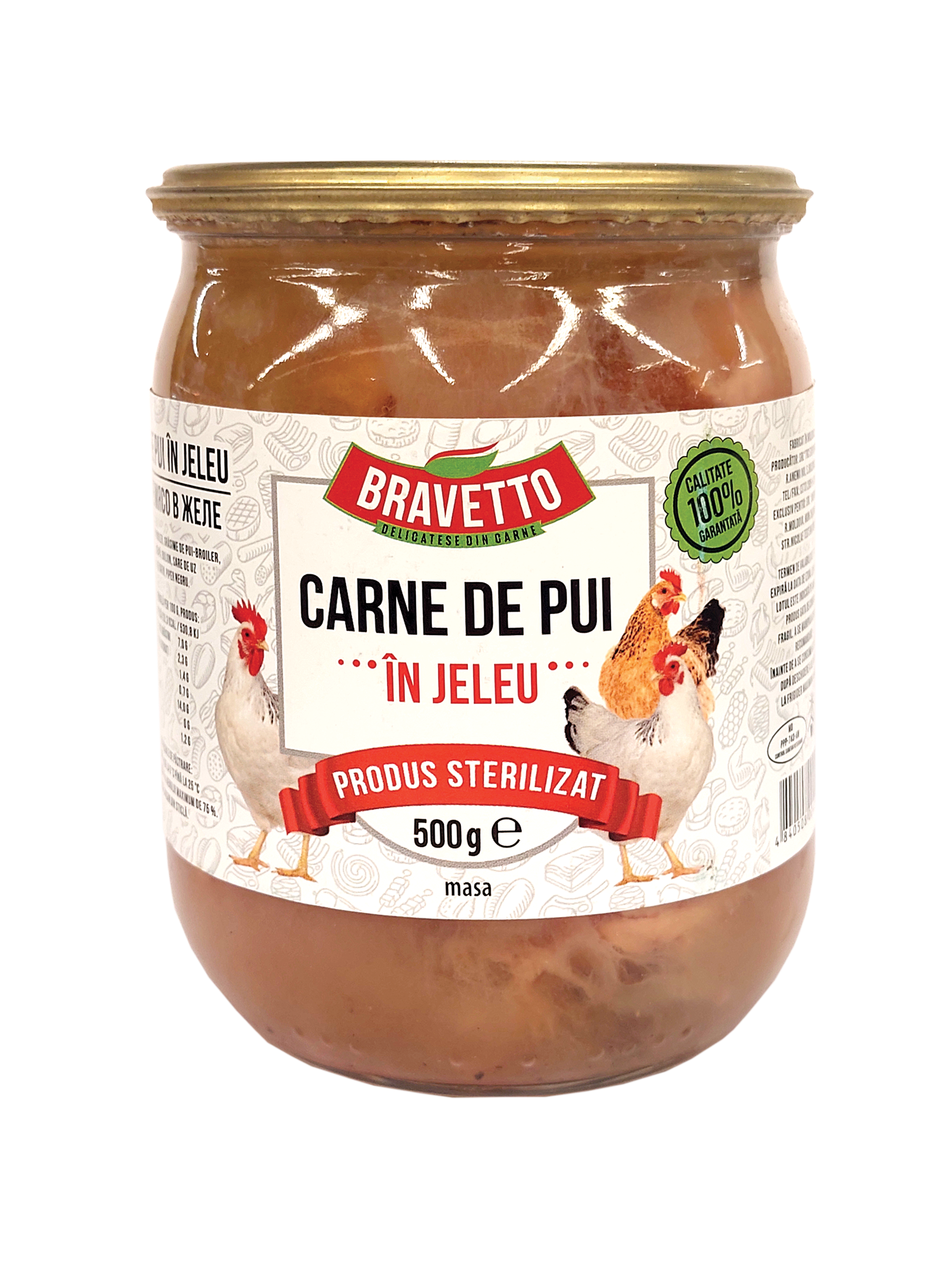 Carne de pui in suc propriu 500g