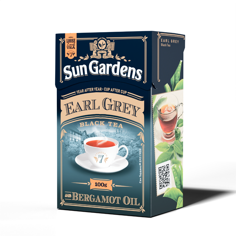 Ceai Sun Gardens negru Earl Grey 100g