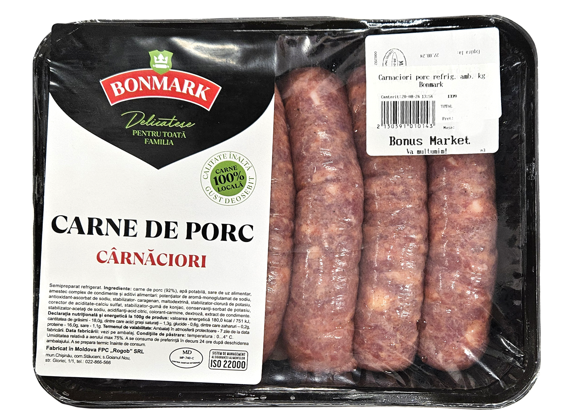 Carnaciori porc refrigerati amb. 1kg Bonmark