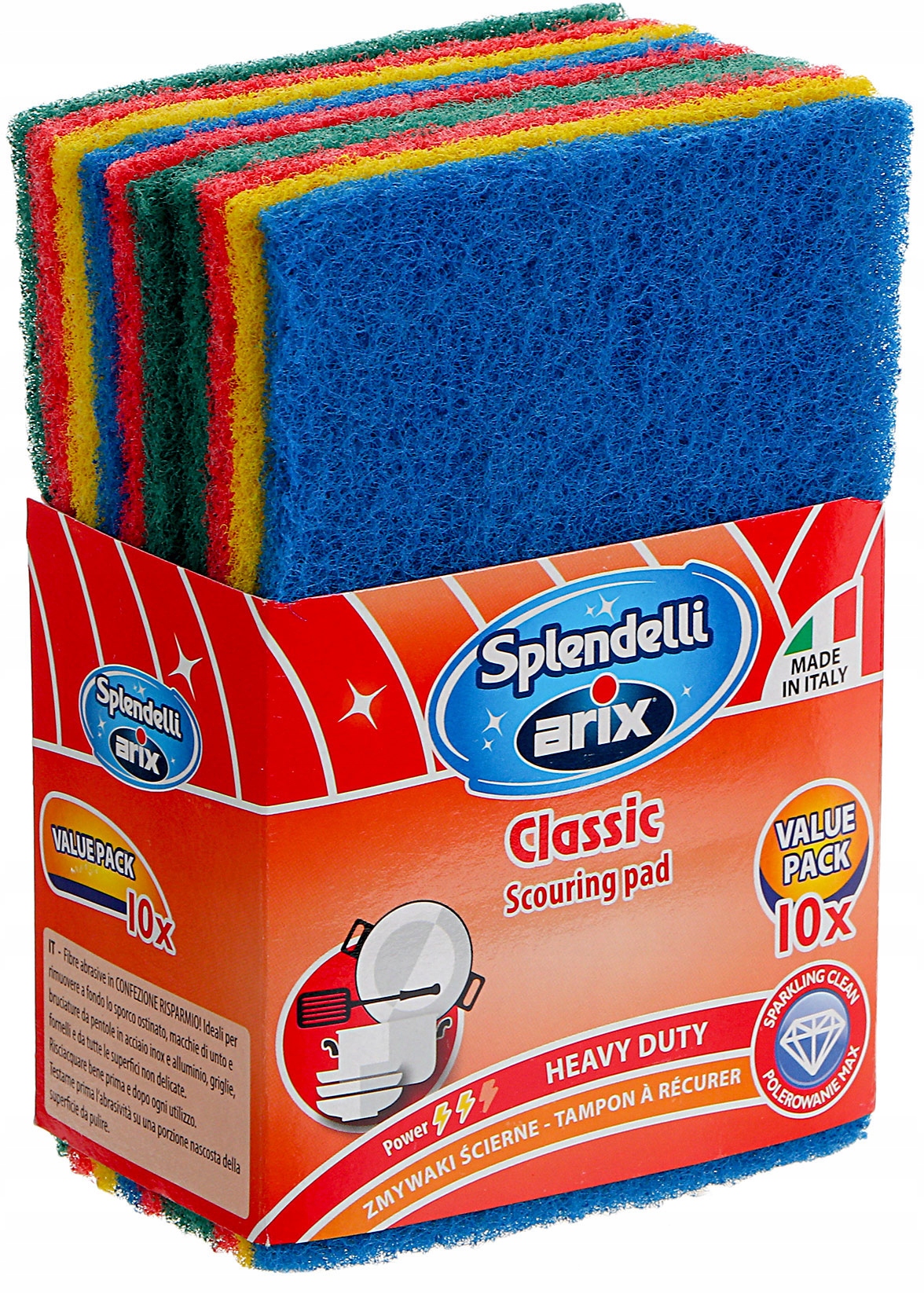 Lavete abrazive Arix Splendelli colorate pentru vesela 10buc