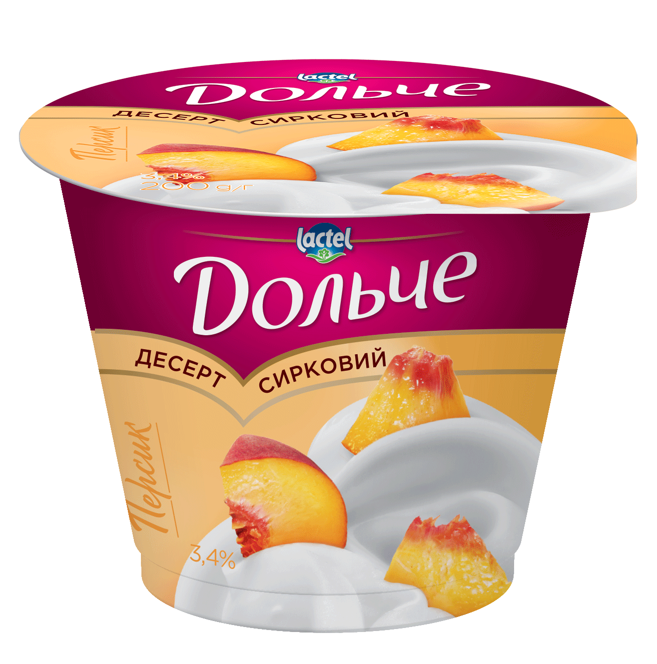 Desert de branza piersici 3.4% 200g Dolce