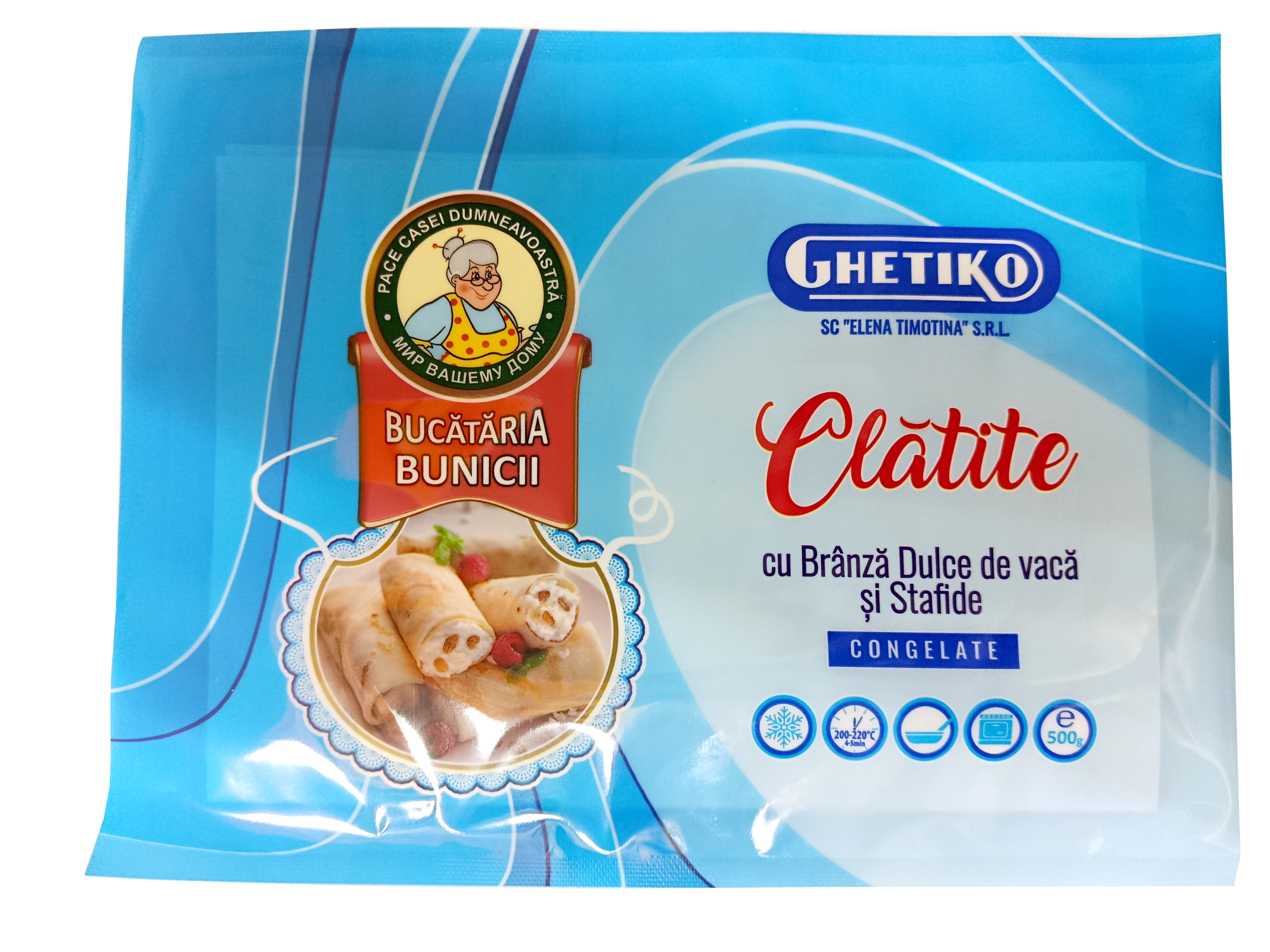 Clatite Ghetiko cu branza dulce cong. 500g